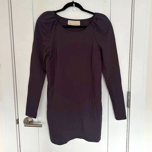 Rebecca Minkoff ruched long sleeve dress, gray - size XS (never worn, no tags)